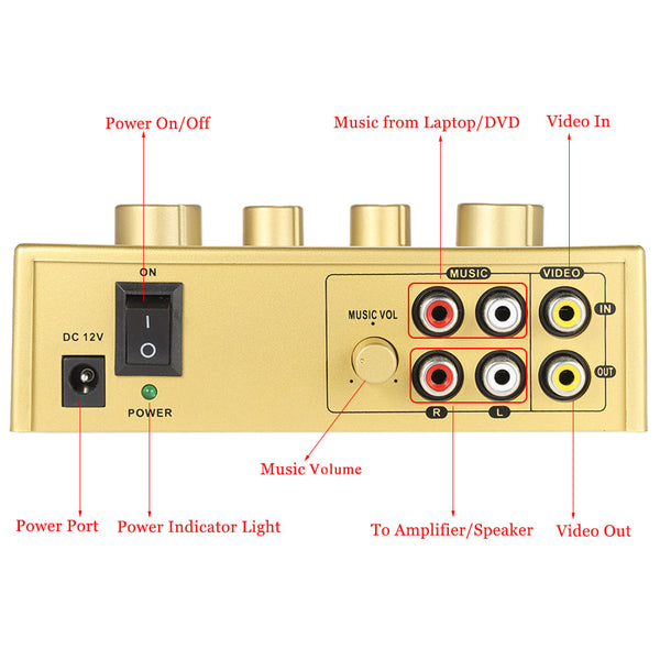 Dual Microphone Karaoke Sound Mixer